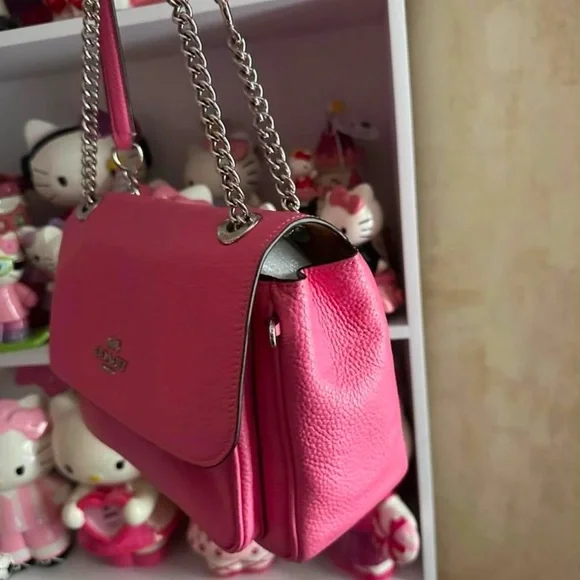 Coach Pink Leather Shoulder Bag - Picture 4 of 6